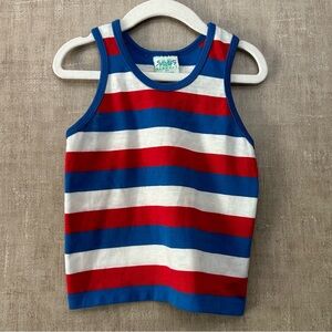 Vintage Sprockets Striped Tank Top - Red, Blue, White